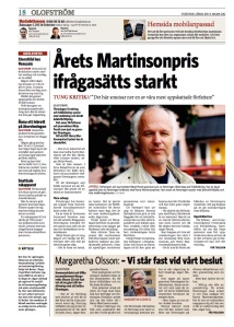 Martinsonpris 2011